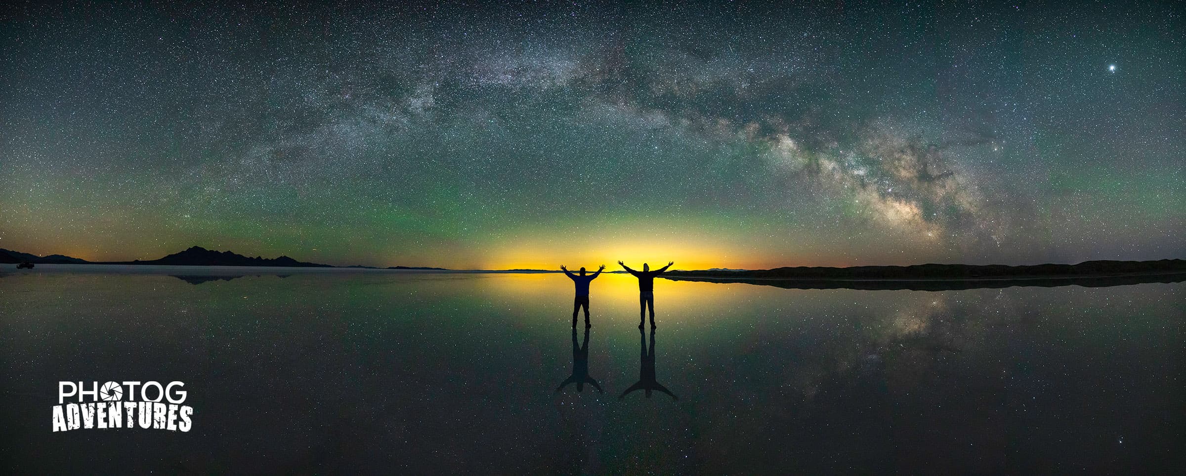 Milky Way arch over the Bonneville Salt Flats